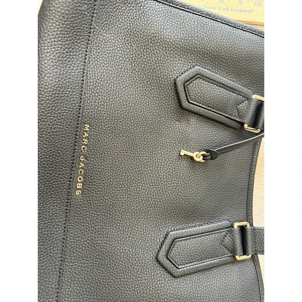marc jacobs tote bag medium leather Black